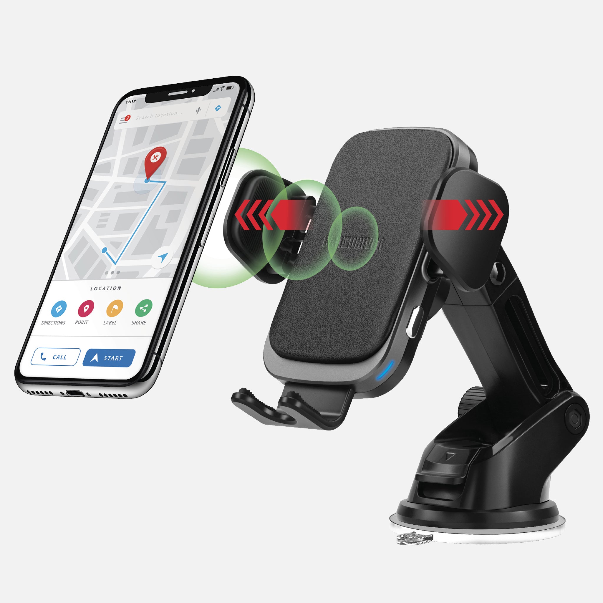 WIRELESS CHARGING KIT WITH AUTO-ADJUSTING MOUNT - CAR AND DRIVER 9905