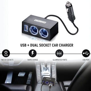  Savadicar Dual USB Car Charger Socket for GT-3 Shifter Storage  Box Organizer : Automotive